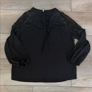 Elegant Black Lace Women's Top